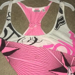 Fox Pink Black And White Tank Top